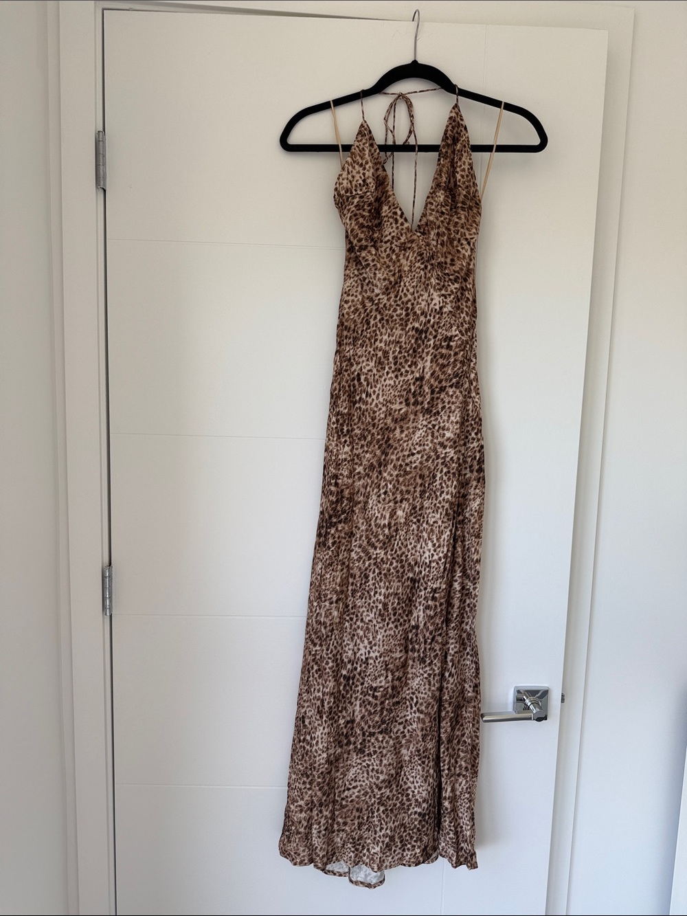 Bardot Leopard Print Slip Midi Dress - Brown/Cream